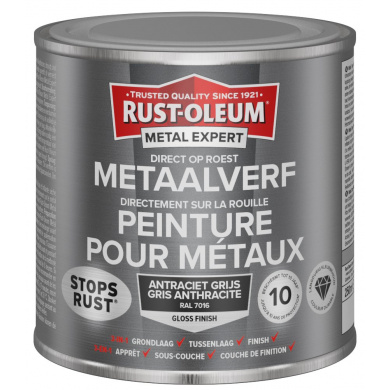 Rust-Oleum Metal Expert Direct Op Roest Metaal Verf 250ml - RAL 7016