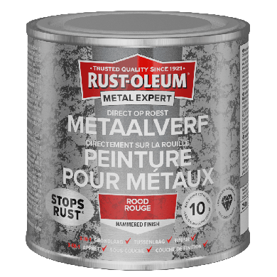 Rust-Oleum Metal Expert Direct Op Roest Hamerslag Verf Rood 250ml