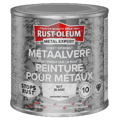 Rust-Oleum Metal Expert Direct Op Roest Hamerslag Verf Wit 250ml