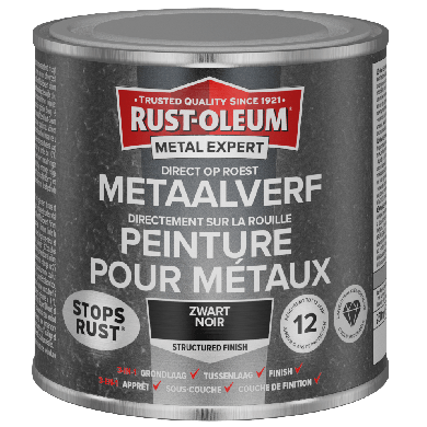 Rust-Oleum Metal Expert Direct Op Roest Structuurverf Zwart 250ml