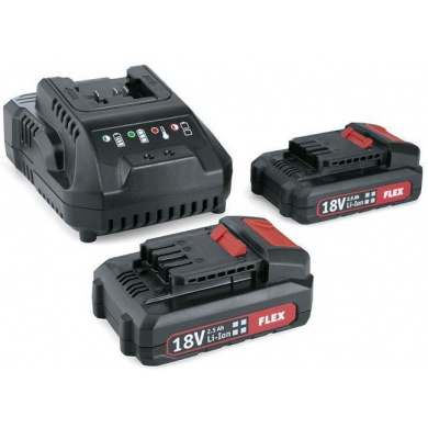 FLEX Battery charger set 18V 2.5Ah fast charger + 2 batteries