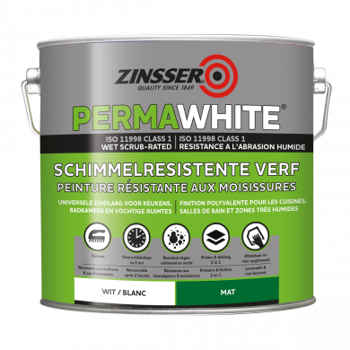 Zinsser Permawhite Mat 2,5 liter - Anti Schimmel Verf