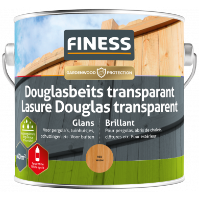 FINESS Douglasbeits Transparant Rood - 2,5 liter