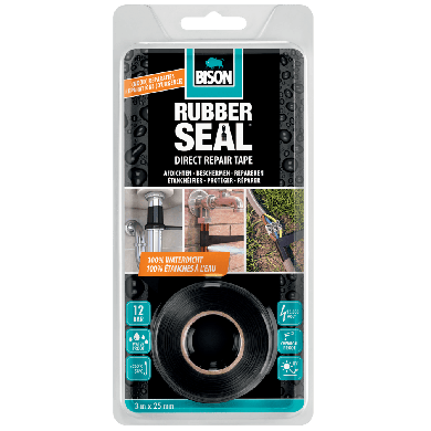 Bison Rubber Seal Direct Repair Tape Rol 2,5cm x 3m