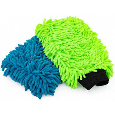 Gant de lavage microfibre Chenille - The Rag Company - Bleu ou vert fluo