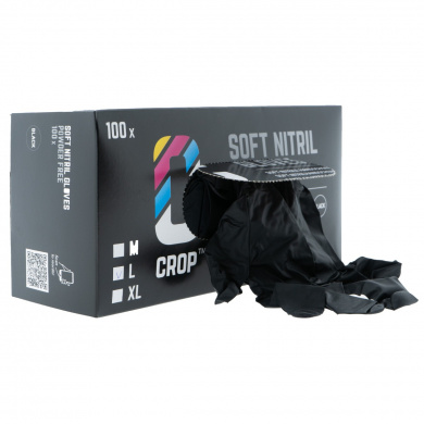 CROP Nitril Handschoenen Zwart - 100 stuks - Extra Sterk