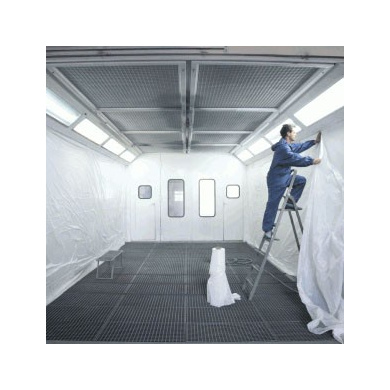 EURO-MASK Spray Booth Paint Adhesive HDPE Film with Tape White 2,5 mtr x 20 mtr
