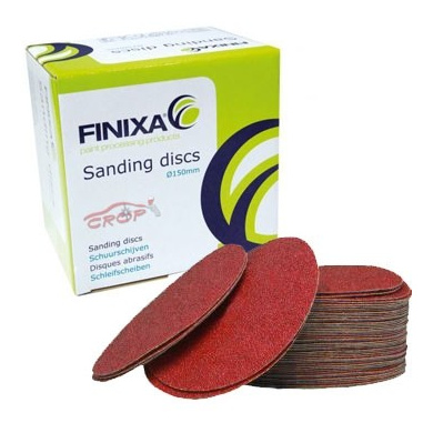 FINIXA Sanding Discs with 15 Holes - 150mm, Red, 100 pieces