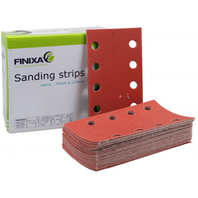 FINIXA Sanding Sheets with 8 Holes - 70 x 125mm, 100 pieces