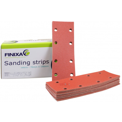 FINIXA Sanding Sheets with 8 Holes - 70 x 198mm, 100 pieces