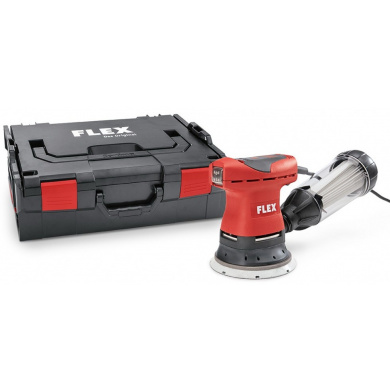 FLEX ORE 125-2-SET Random Mini Orbit Palm Sander 125mm with speed control, integrated dust extraction, microfilter cartridge with filter, sanding paper and carrying case