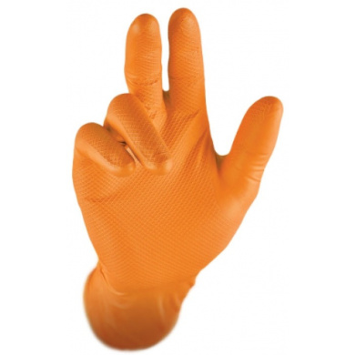 Gripster Nitril Handschoenen met grip - Oranje per 10 stuks