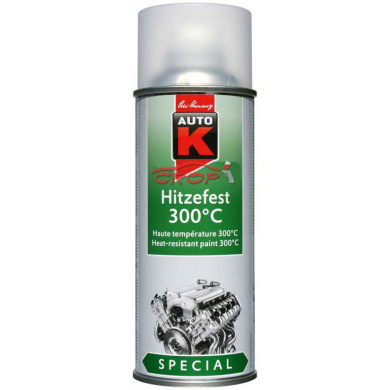 AUTO-K Heat Resistant Paint to 300ºC in 400ml. Aerosol CLEAR COAT