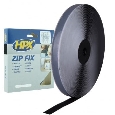 HPX Klittenband (haak) ZWART 20mm - 25 meter