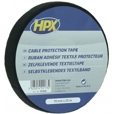 HPX Linnen Tape ZWART 19mm - 25 meter