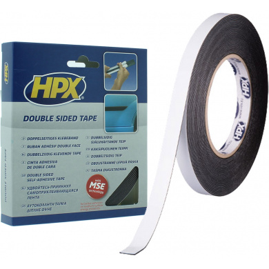 HPX Double Sided Foam Tape BLACK 12mm - 10 meter