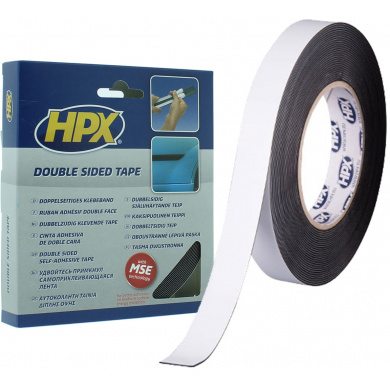 HPX Dubbelzijdig Foam Tape ZWART 19mm - 10 meter