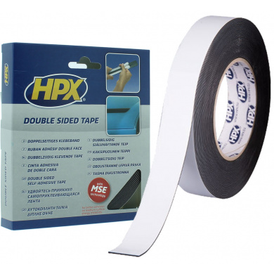 HPX Dubbelzijdig Foam Tape ZWART 25mm - 10 meter