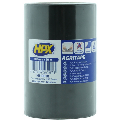 HPX PVC tape ZWART 100mm - 10 meter