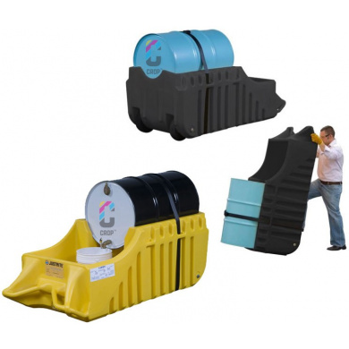 JUSTRITE EcoPolyBlend Spill Containment mobiler Caddy für Fässer mit Auffangwanne