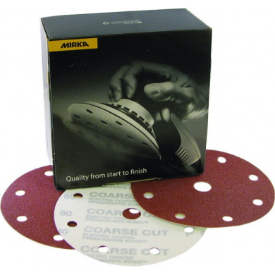 MIRKA FESTO Coarse Cut Sanding Discs with 9 Holes - 125mm, 50 pieces