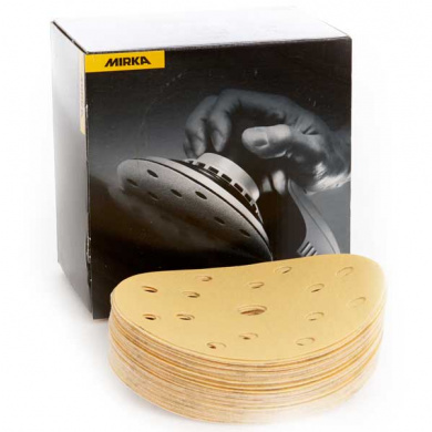MIRKA GOLD Sanding Discs with 17 Holes - 125mm, 100 pieces