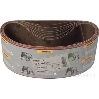 MIRKA HIOLIT X Sanding Belt - 105x620mm, Brown, 10 pieces