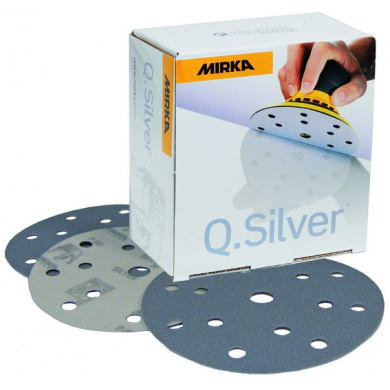 MIRKA Q-SILVER Sanding Discs with 15 Holes - 150mm, 100 pieces
