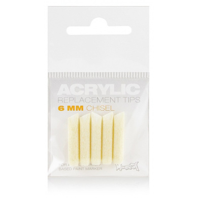 MONTANA Acrylic Chisel Fine Replacement-Tips - 6mm, 5 pieces