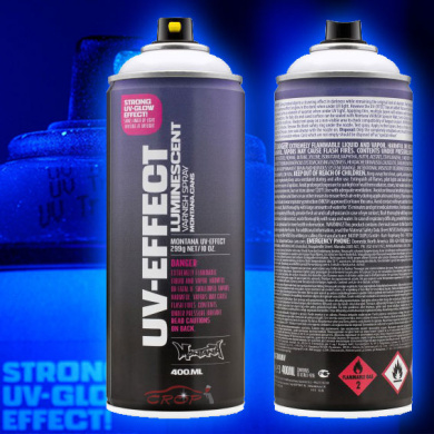 Montana UV-EFFECT Transparentes UV-Leuchtspray mit fluoreszierendem Effekt in Sprühdose 400ml