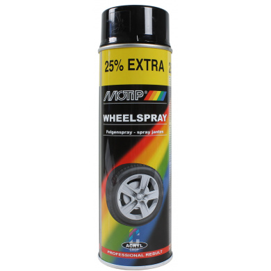 MoTip Wheel Spray Negro alto brillo 500ml