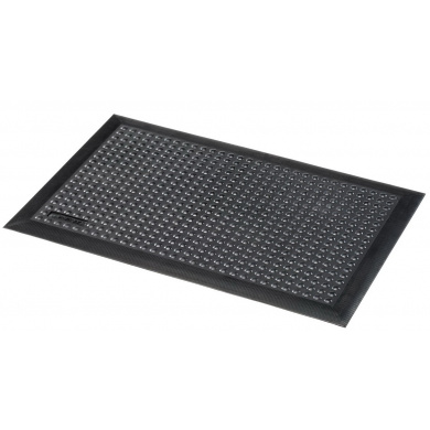 NoTrax 419 Diamond Sof-Tred Safety/Anti-Fatigue Mat with Dyna-Shield PVC Sponge 3 Width x 4 Length x 1/2 Thickness for Dry Areas Black 