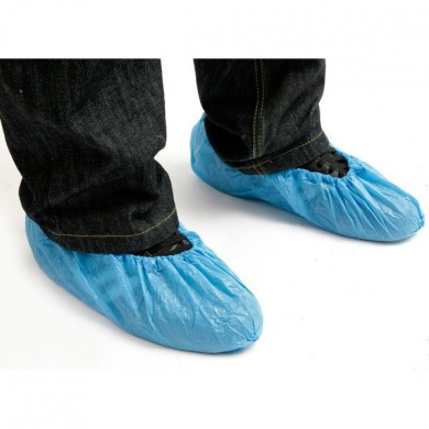 CPE Shoe Covers - Blue, 100 pieces