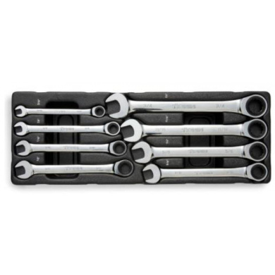 RONIN 25.220.208 Ring Spanner Ratchet Set - 8 pieces, inlay