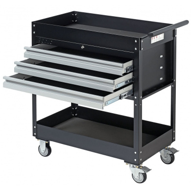 SONIC Service Cart 3 Drawers - Powder-coated Black