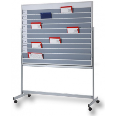 Mobile Work Order Planning Board  with 9 Rows and Whiteboard - 9019-00125