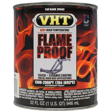 VHT Flameproof Hittebestendige Verf in Blik - Zwart Mat