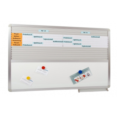 VisiPlan Multipurpose Planning Board Silver (Insertboard with 14 rails and Whiteboard)