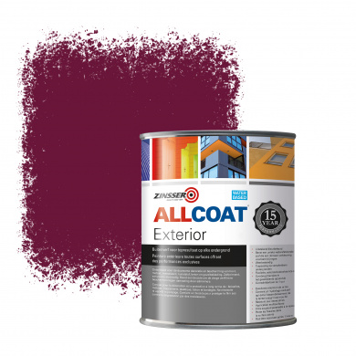 Zinsser Allcoat Exterior Wall Paint RAL 4004 Wijnheiderood - 1 liter