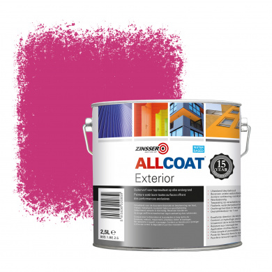 Zinsser Allcoat Exterior Wall Paint RAL 4010 Télemagenta - 2,5 liter