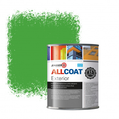Zinsser Allcoat Exterior Wall Paint RAL 6018 Yellow green - 1 liter
