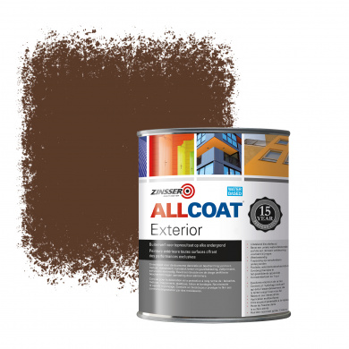 Zinsser Allcoat Peinture murale extérieure RAL 8011 Brun noisette - 1 litre