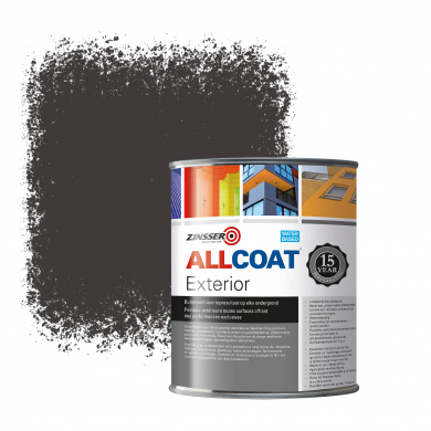 Zinsser Allcoat Peinture murale extérieure RAL 8019 Brun gris - 1 litre