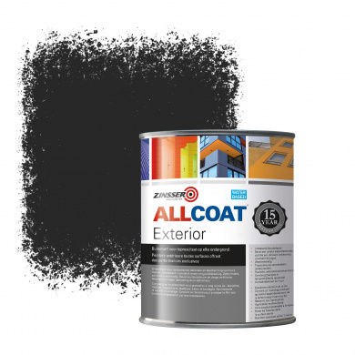 Zinsser Allcoat Peinture murale extérieure RAL 9004 Noir de signalisation - 1 litre