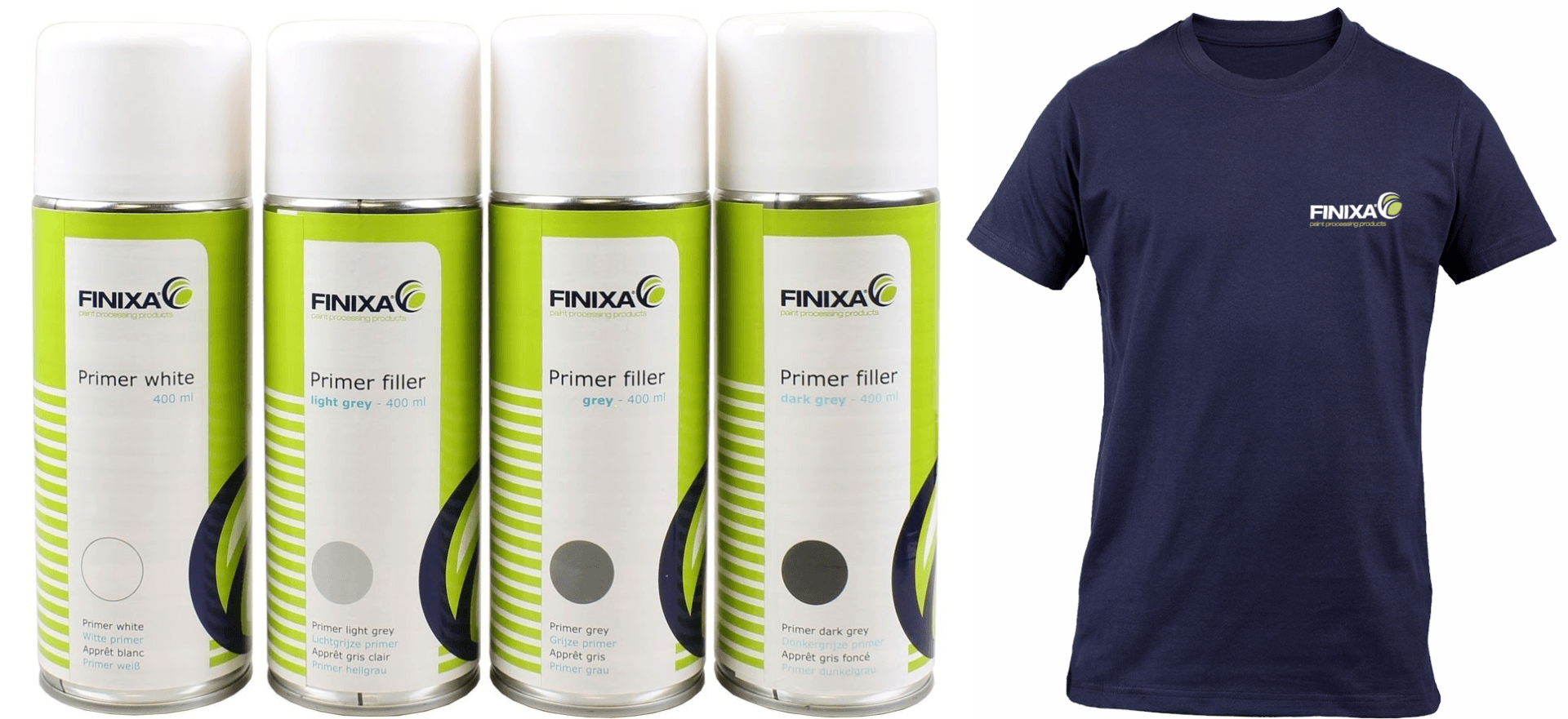 FINIXA Primer Aktion - 12 Spraydosen + Gratis T-Shirt