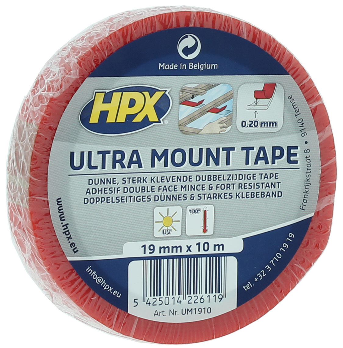 Aangenaam kennis te maken opbouwen Overgang HPX Ultra Dun Dubbelzijdig Tape TRANSPARANT 19mm - 10 meter - CROP
