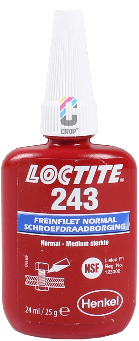 LOCTITE 243 Threadlocker Blue 24ml - Medium strength - CROP