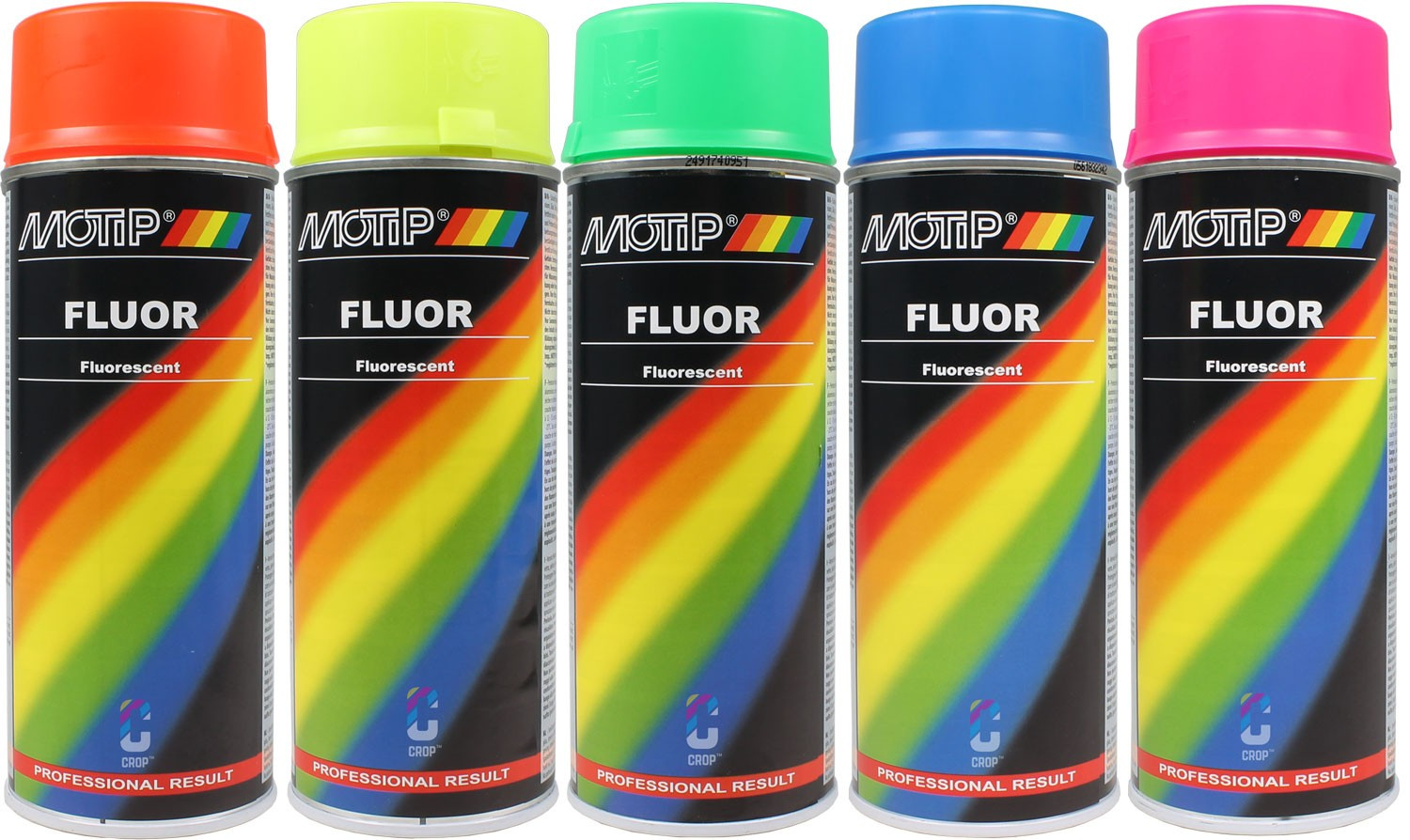 Lezen Recyclen capsule MoTip Fluor verf in Spuitbus - Diverse Kleuren - CROP