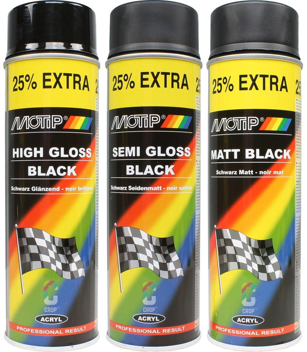 motip universal black lacquer ral9005 in 500ml aerosol crop