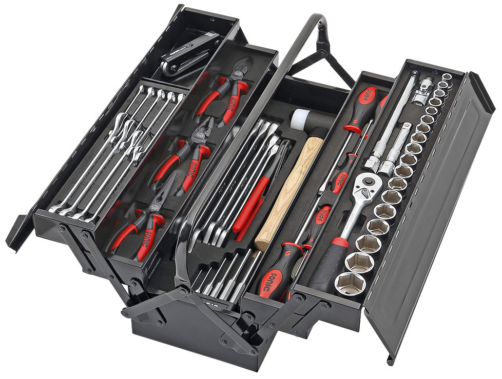 Caisse à outils complète acier inoxydable 62 pièces - COGEX - Mr